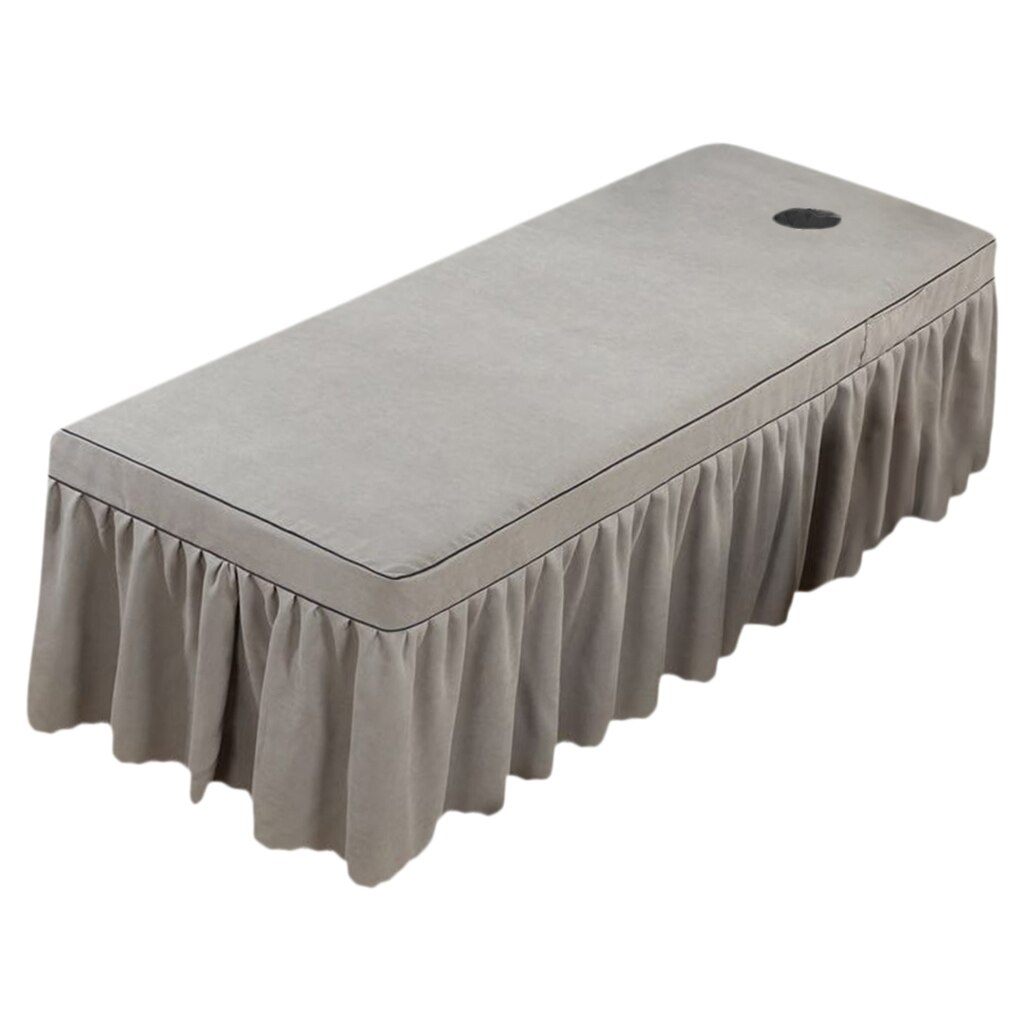 Schoonheid Gezicht Bed Cover Massage Tafel Rok Katoen Volant Vel Voor Vierkante Kop Cosmetische Bedden Met Gat 75X31inch Beauty Massage: Gray 70x190cm