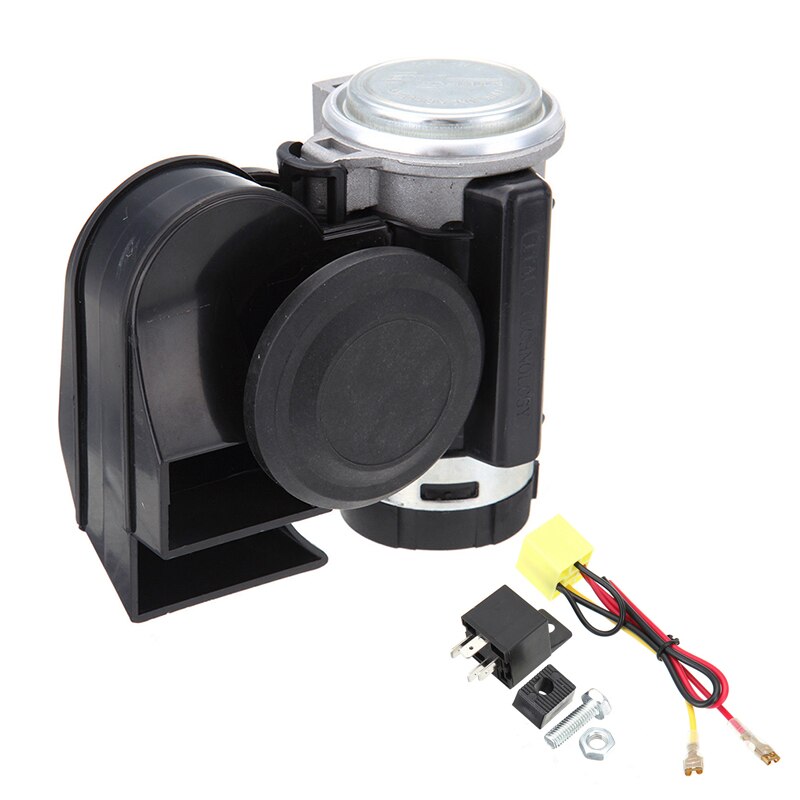 Auto motorfiets lucht luid motorfiets claxon 12v super luide vrachtwagen claxons vrachtwagen jacht boot compacte tweetonige elektrische pomp: Zwart