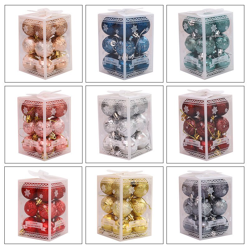 12pcs Christmas Tree Xmas Balls Decorations Baubles Party Wedding Ornament Christmas Party Hanging Ball Year