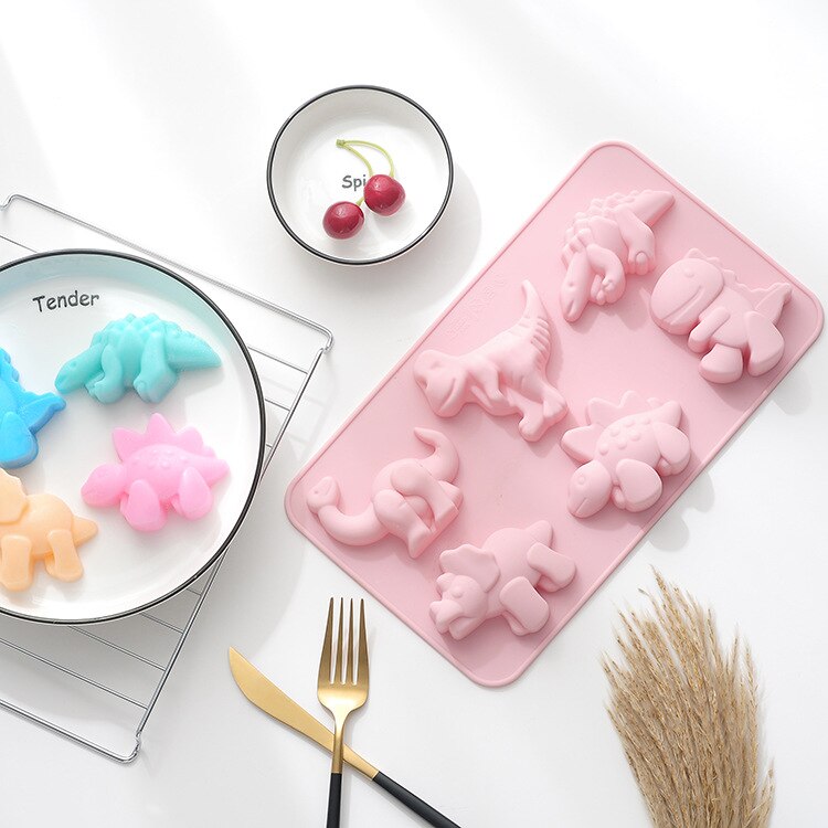 Dinosaurus Siliconen Cakevormen Kid &#39;S Cartoon Dino Chocolade Gummy Mold Lade Candy Fondant Mould Cake Bakken Decorating Gereedschap