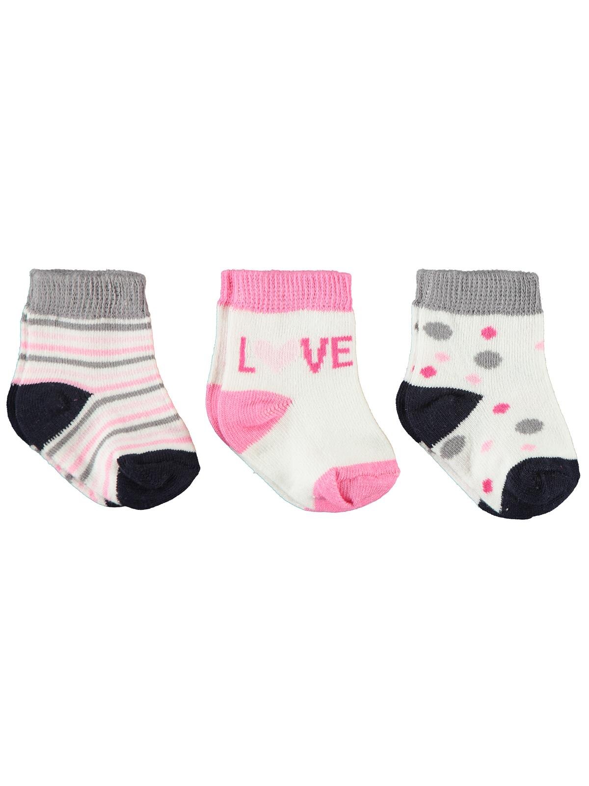 Civil Baby Girl Baby 3'lü Socks Set 0-6 Month Made Of Cotton Fabric.: Navy blue