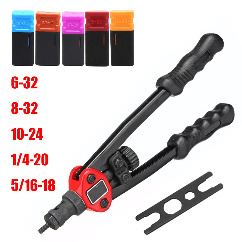 RIVET NUT TOOL Hand Blind Riveter Hand Riveter Rivet Gun with 5 Metric Mandrels 50pcs Rivnuts