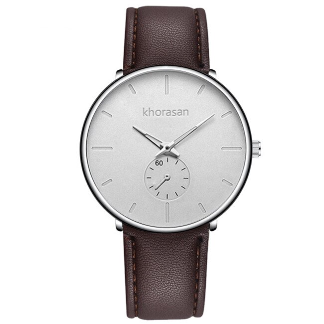Minimalistiske herre casual ure til mænd business ur mandlige rustfrit stål mesh bælte simpelt kvarts ur reloj hombre: L brun hvid