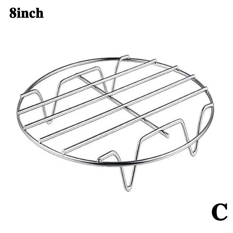 1Pcs Air Fryer Cooking Rack Round Bake Steel outdoor Cooling Steaming Rack Wire Stand Cookware Air Fryer accessories: C