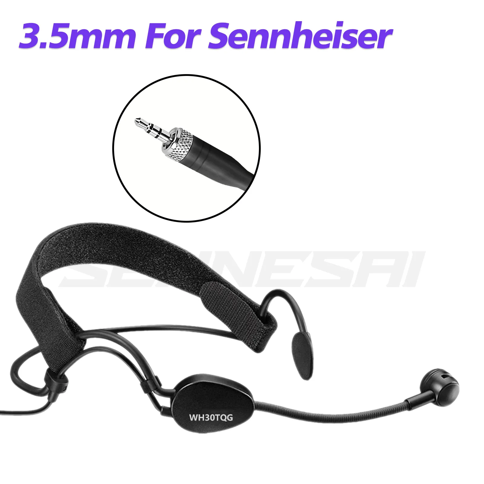 meg3 hodetelefonmikrofoner, hodebåren hyperkardioid kondensatormikrofon til akg shure senheiser trådløst bodypack-sendersystem: Lilla