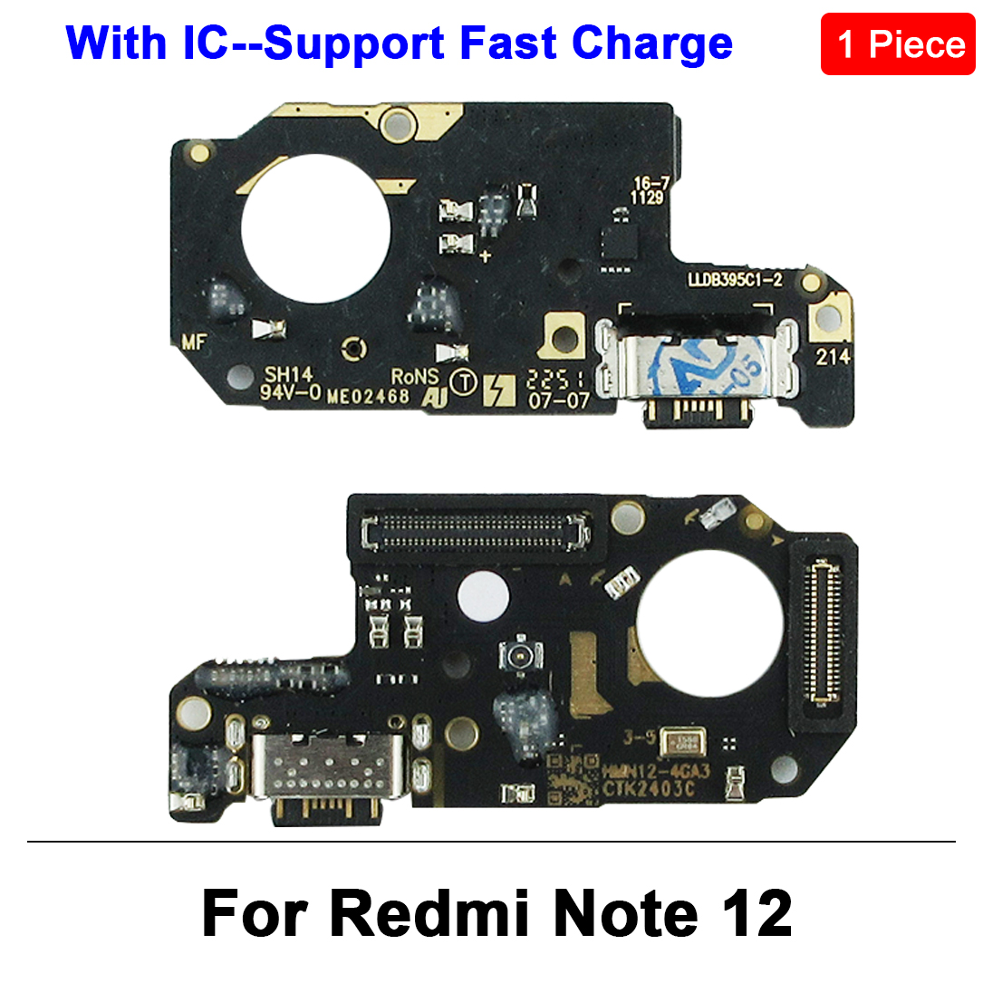 Usb Opladen Dock Poort Connector Flex Kabel Voor Xiaomi Redmi Note 10 Pro 10S 11 11S 12 7 8 8T 9 9S Pro 4G 5G Microfoon: Donkerblauw