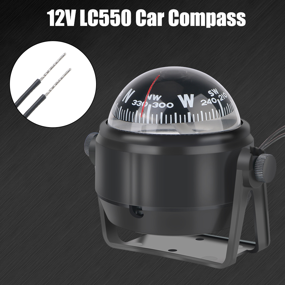 12V Nautical Compass Navigation Positioning Waterproof LC550 Boat Compass With Electronic LED Light 360°rotating