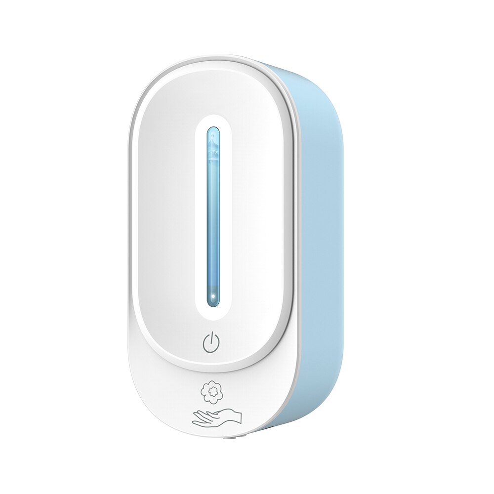 Soap dispenser infrared automatic sensor soap dispenser 350ml wall-mounted perforation-free household hotel soap dispenser: blue