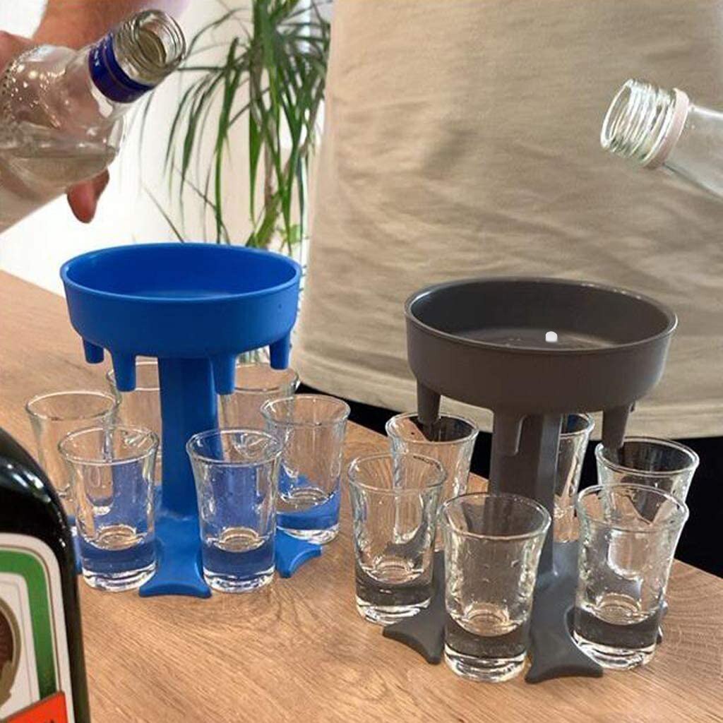 6 Shot Glass Dispenser Holder Caddy Liquor Dispenser Portable party pour dispensers Bar Accessory Drinking Games Glass Dispenser