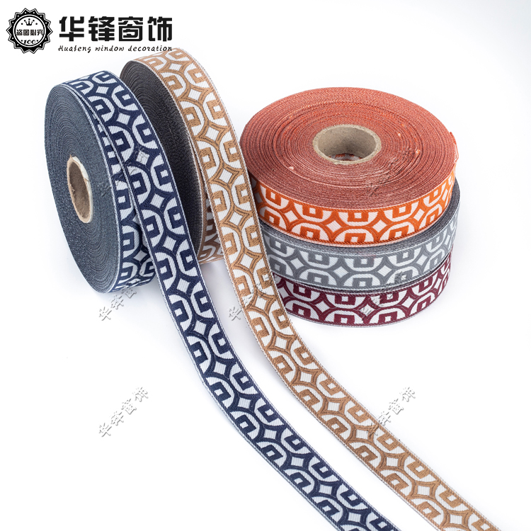 25 metros 3cm/9cm Líneas geométricas a tierra cortina China Laciness nacional Jacquard cinta bordada correas tejidas