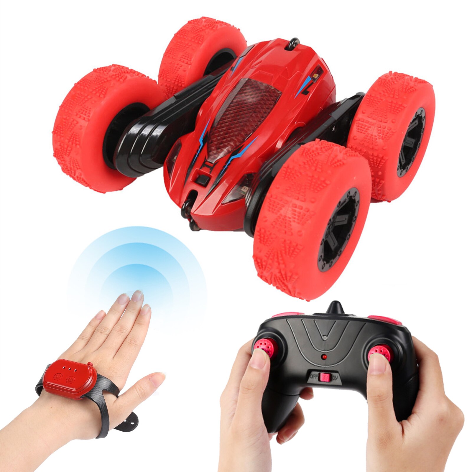 RC Stunt Car for Kids Double Sided 2.4GHz 4WD Remote Control Stunt Car 360° Stunt Roll Vehicles with Light