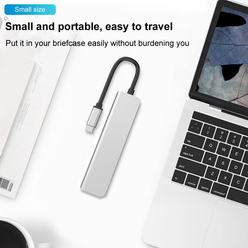 6-In-1 Type-C to HDMI Docking Station PD Fast Charging for Air Pro Notebook with USB Wide Compatibility