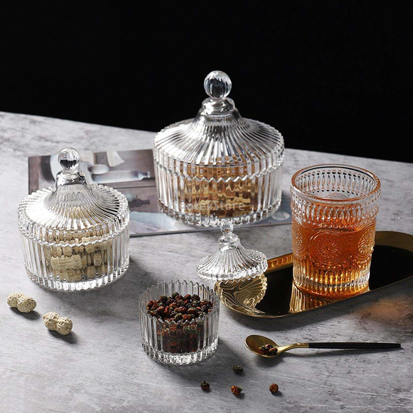 Elegante centrotavola in vetro per zucchero con coperchio rimovibile scatola di caramelle per ristorante per feste