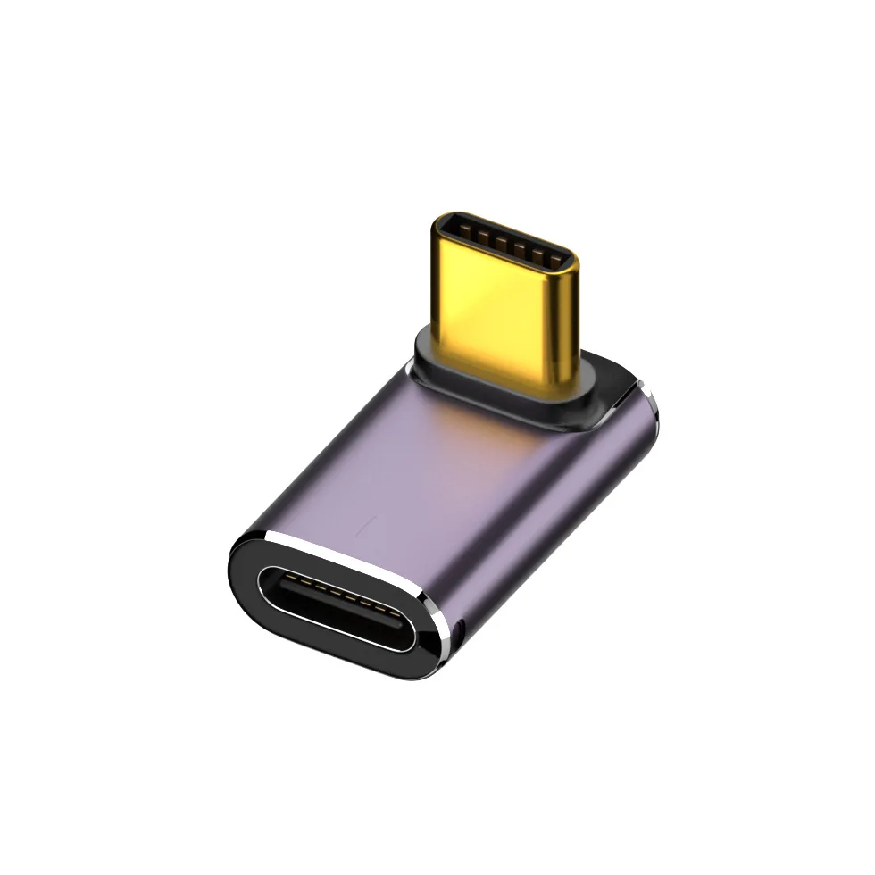 Usb 4.0 pd 240w 8k 60hz laturiliitin macbookille 40 gbps nopea usb c otg u-muotoinen suora kulma uros-naaras sovitin: Ruskea