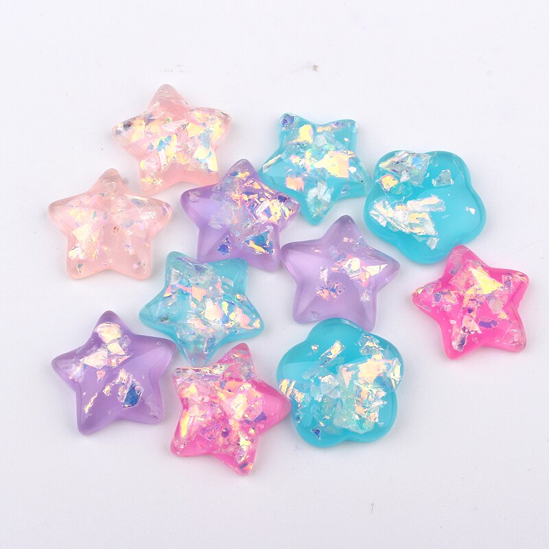 10 pçs brilhante flor estrela hairpin broche brinco base achados resina plana volta cabochão anel configurações talão remendo jóias acessório