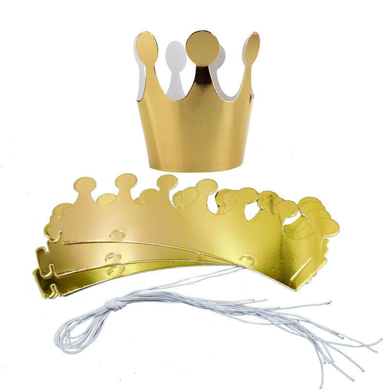 10Pcs Goud Zilver Verjaardag Cap Papier Kids Gelukkige Verjaardag Papier Hoeden Prinses Kroon Partij Decoratie Feestelijke Feestartikelen: 10pcs gold