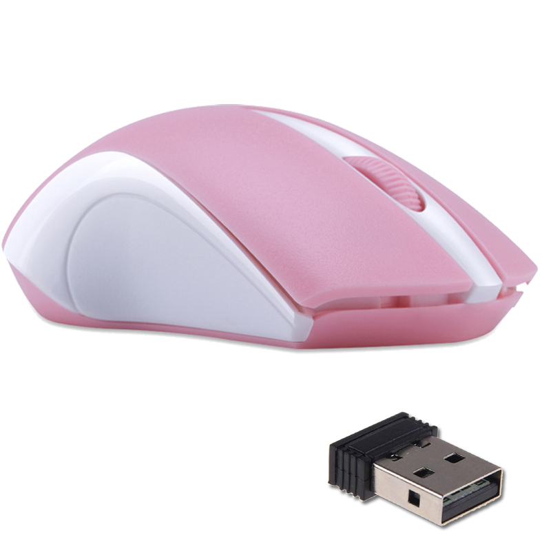 Roze Computermuis 1600 dpi Draadloze Muis Draadloze Meisje Leuke Muis Optische Muis Mode Muizen voor Laptop WINT XP/7/8/10: Roze