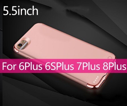 Voor iphone 6 6s 7 8 batterijlader case ultradunne externe back-up lader case voor iphone x  xs 6 6 s 7 8 plus powerbank case: 6p 6sp 7p 8p rooskleurig