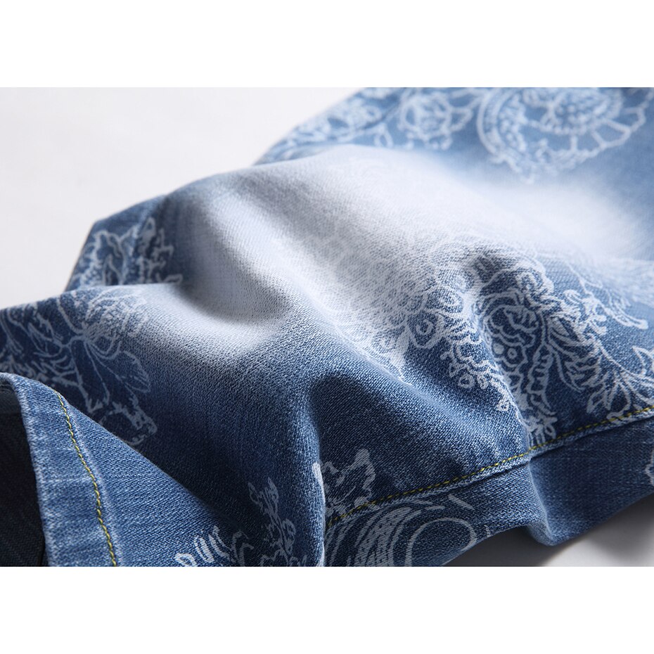 Sommer Herren Kurze Jeans Gedruckt Denim Jeans kurze Hose Hüfte hüpfen Streetwear Denim kurze Hose