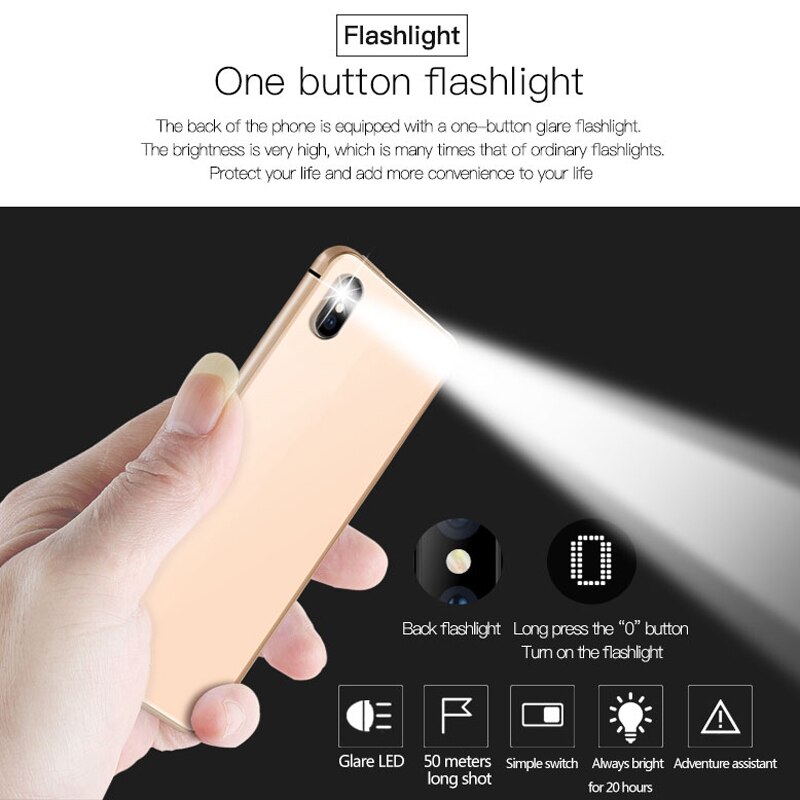 Touch Key Extra Slim Light BT Sync Dial Flashlight Recording Mp3 Small Spare Cellphone Free Case Mini Card Feature Phone