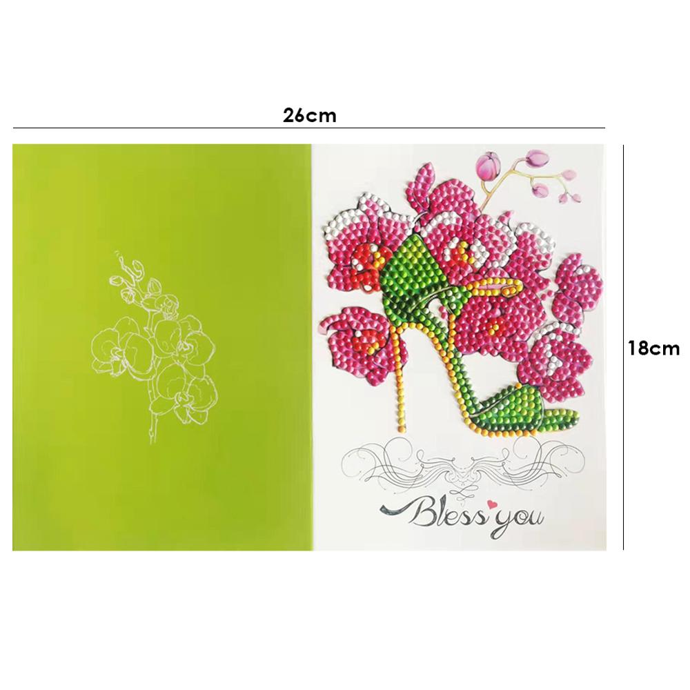 5D DIY Drills Diamond Painting Valentine Greeting Card Party Birthday Diamond Embroidery Cross Stitch Festival Greet Cards: 5