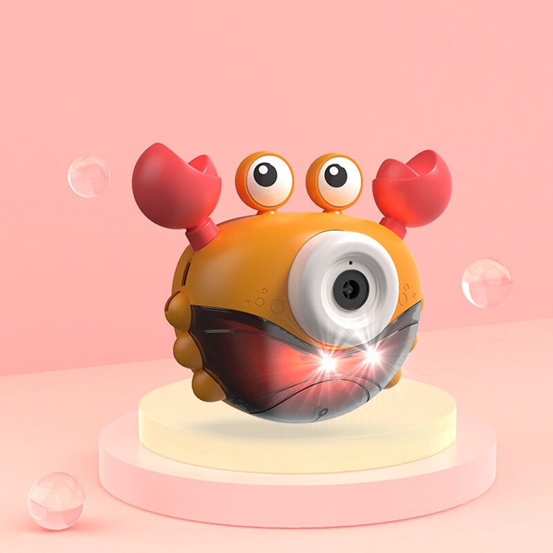 Krab Bad Speelgoed Bubble Bad Maker Voor De Bad Blaast Bellen Nummers Bubble Machine Peuter Kids Bad Speelgoed Camera Vorm J: Oranje