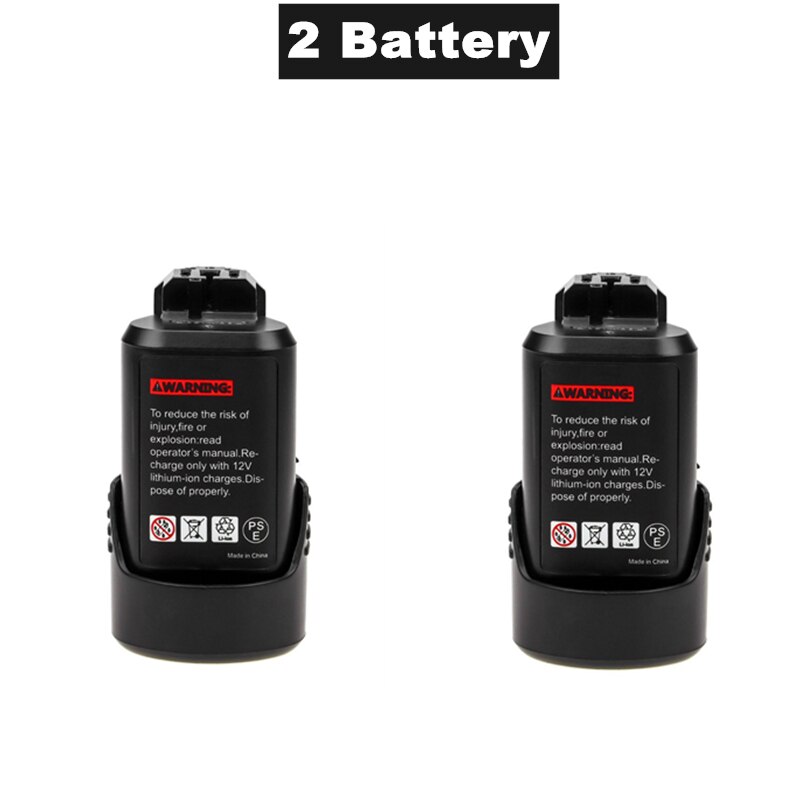 12V 3000mAh Li-ion Rechargeable Battery pack replace for BOSCH cordless Electric screwdriver BAT411 BAT412 BAT412A PS20-2 PS40-2: 2 battery