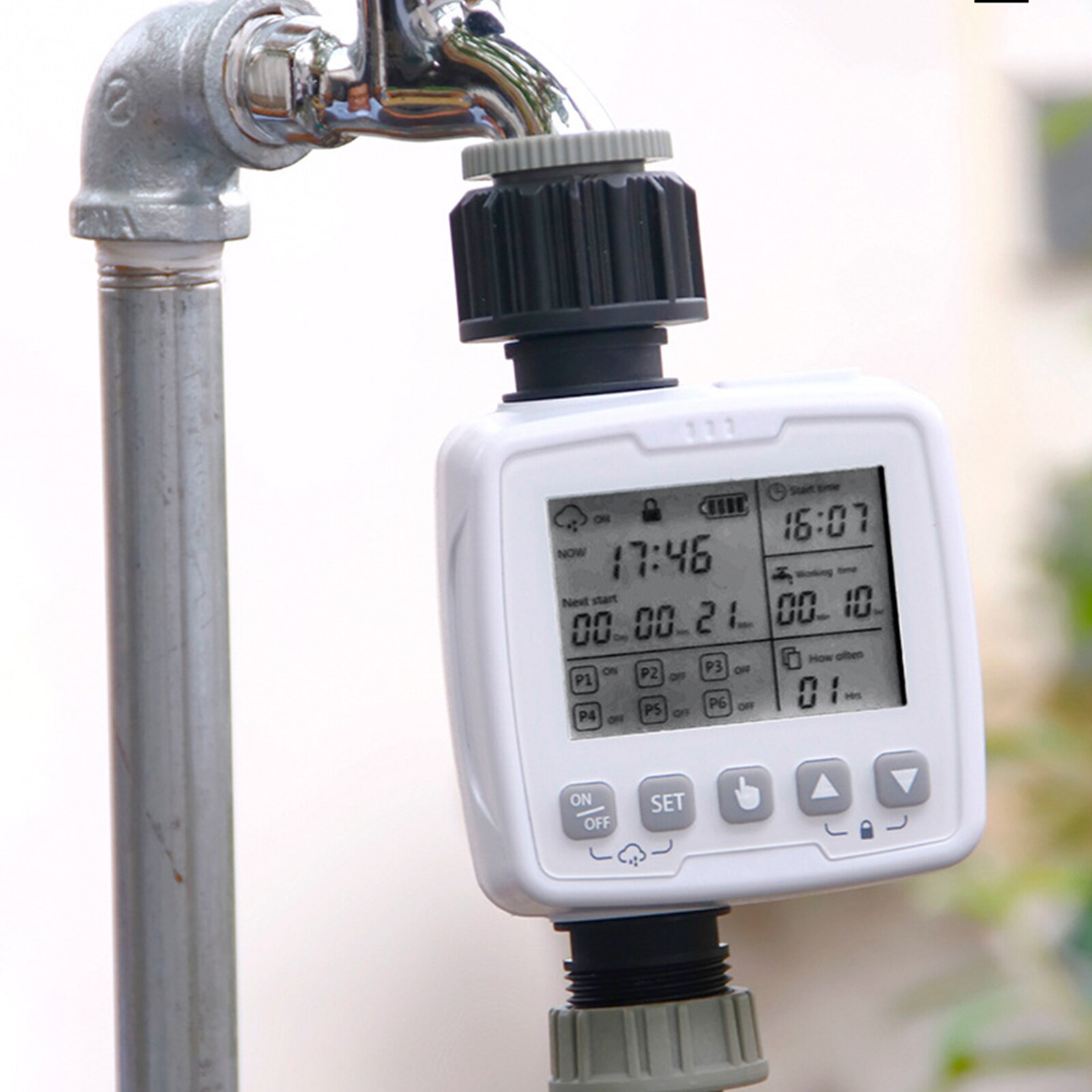 Waterproof Sprinkler Controller Electronic Irrigation Regulator Automatic Irrigation Timer 6 Separate Timing Watering Device