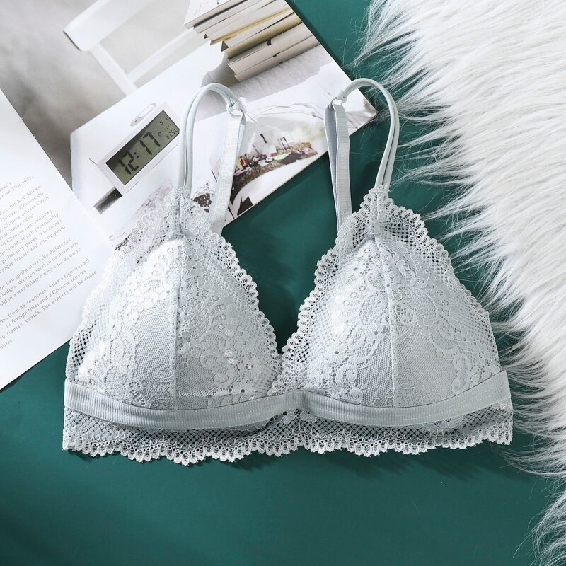 Women Sexy Lace Bras Corset Triangle Bralette топ Hollow Detachable Underwear Beauty Back Push Up Lingerie топик женский: 2