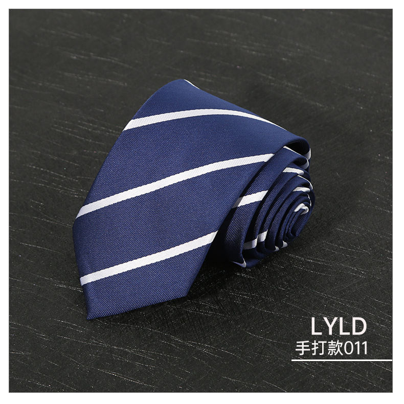 7CM Polyester Ties For Men Business Striped Blue Brown Neck Tie College Young Girls Neckties Party Shirt Collar Accessory Cravat: green