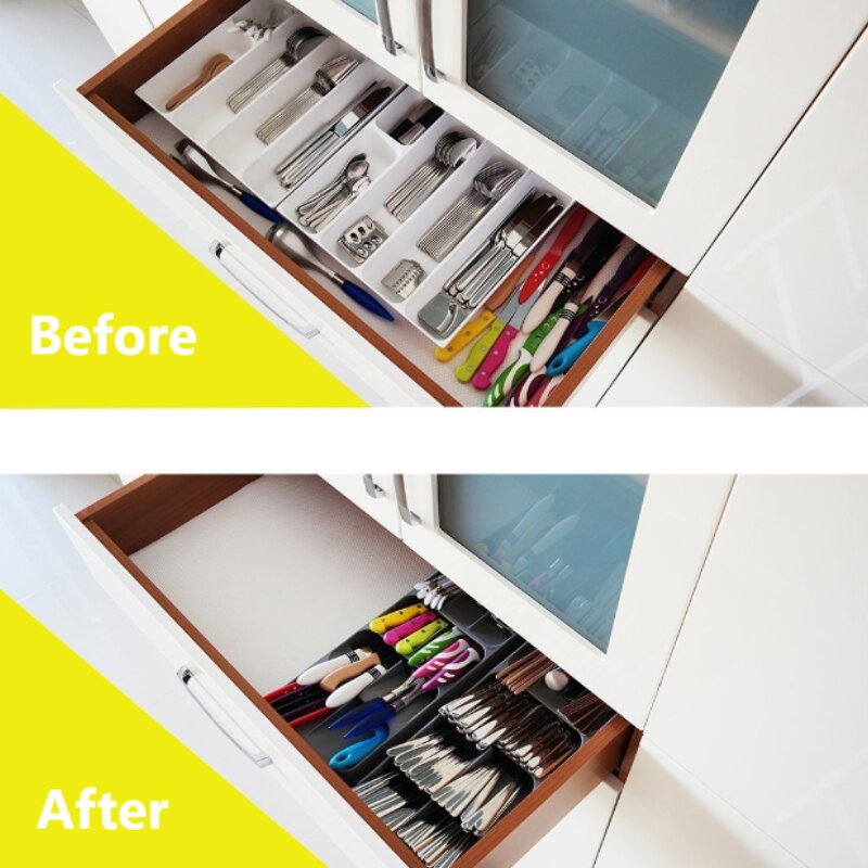 Kitchen düzenleyici fork drawer storage box tray cutlery spoon divider container kitchen utensils for Appriance shelf closet st