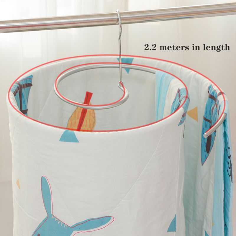 QDRR — Cintre pour draps de couette en spirale, support de séchage rotatif en acier inoxydable, permettant de gagner de l&#39;espace, soutien pour couverture, pour la maison, le balcon ou l&#39;extérieur