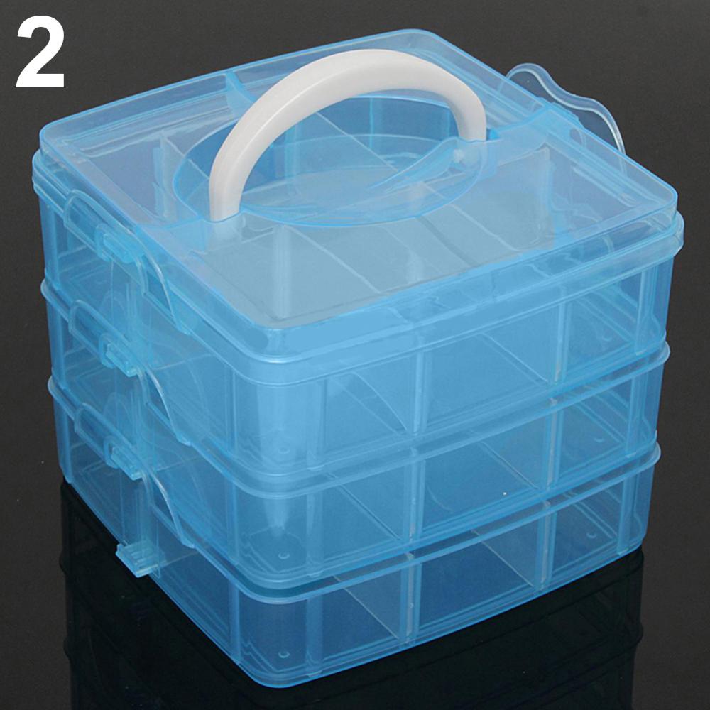 3 lag 18 rum gennemsigtig opbevaringsboks beholder smykker perle organizer etui øreringe halskæde opbevaring organizer