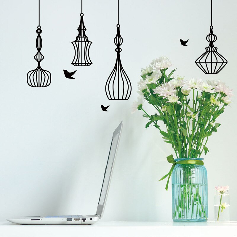 Bird cage Wall Sticker living room bedroom background decoration Mural Art Decals home wallpaper removable stickers