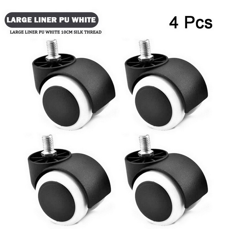 4 stücke Universal- stumm schwenken Rollen Möbel Rad Rolle Weiß PP Nylon Dual 360 Grad Rolle Rad Für Plattform Wagen stuhl