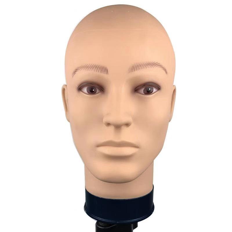 Pvc Mannequin Head Model Foam Wig Head Display With Base Eyelash Makeup Practice Training Manikin Bald Head Model