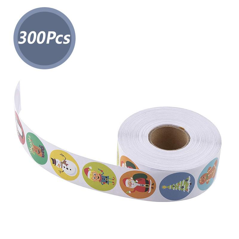 500pcs/roll Di Natale Sticker Seal Etichette Adesivi 8 Disegni Del Modello Del Fumetto Adesivo Ricompensa Per I Bambini Giocattoli Regalo Impermeabile: 300Pcs