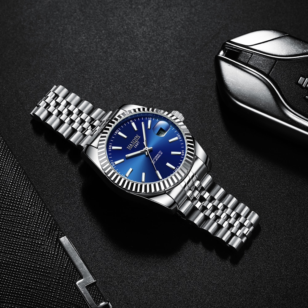 Haiqin Heren Horloges Top Brand Luxe Automatische Horloge Mannen Mechanische Horloges Voor Mannen Aanpassing Datum Klok Reloj hombre
