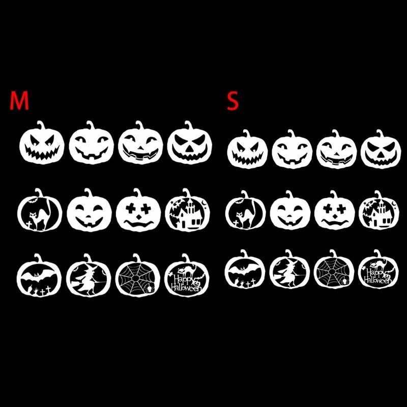 12 pièces Halloween pochoir citrouille ensemble modèles de dessin en plastique