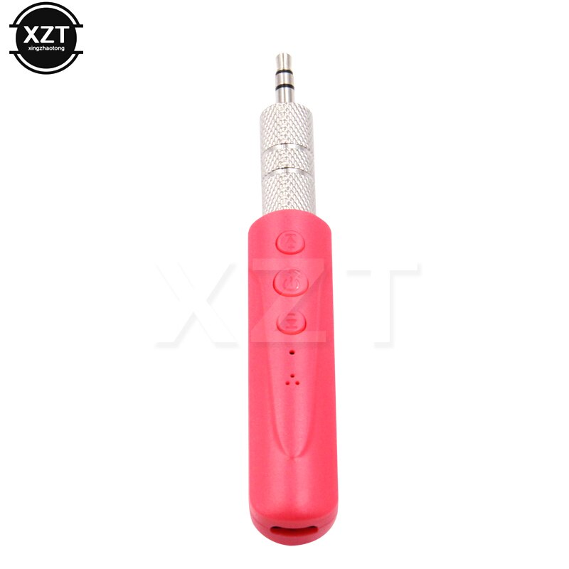 Bluetooth AUX 3.5mm Jack Bluetooth Receiver Handsfree Call Bluetooth Adapter Car Transmitter Auto Music Receivers: Red