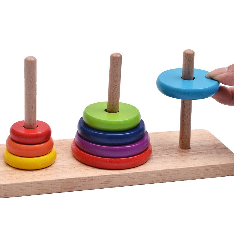 Toren kinderen educatief speelgoed houten vroeg leren klassieke wiskundige puzzel speelgoed voor kinderen