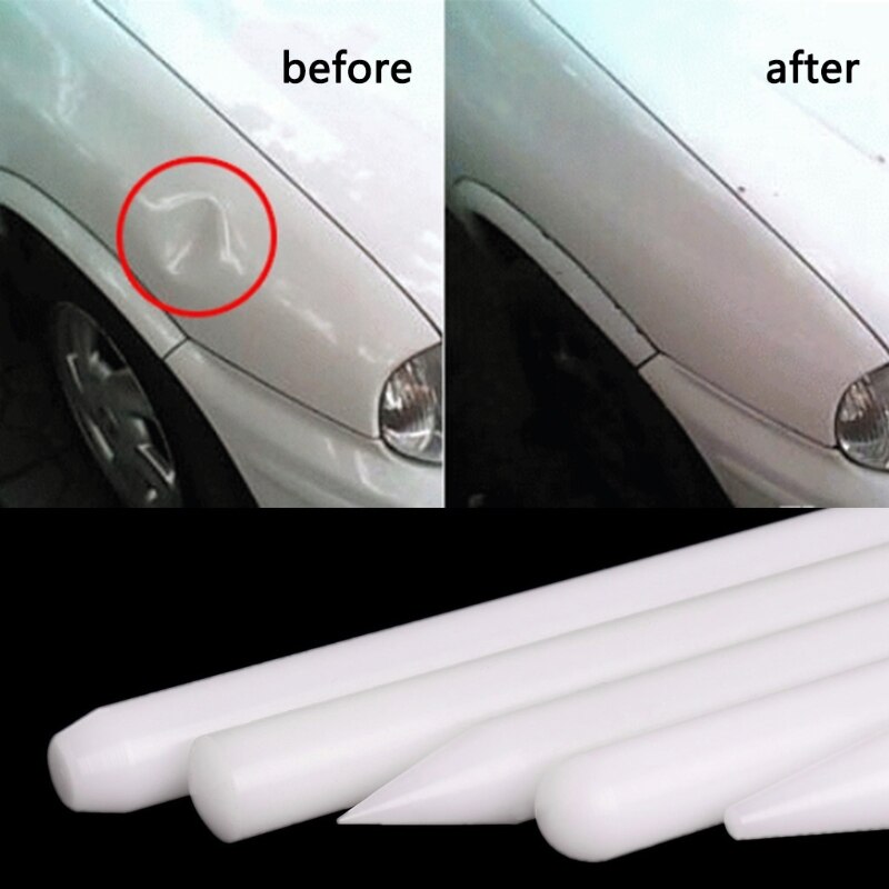 5 Stuks Wit Nylon Pen Knock Down Auto Verveloos Dent Repair Hand Tool Kit Set