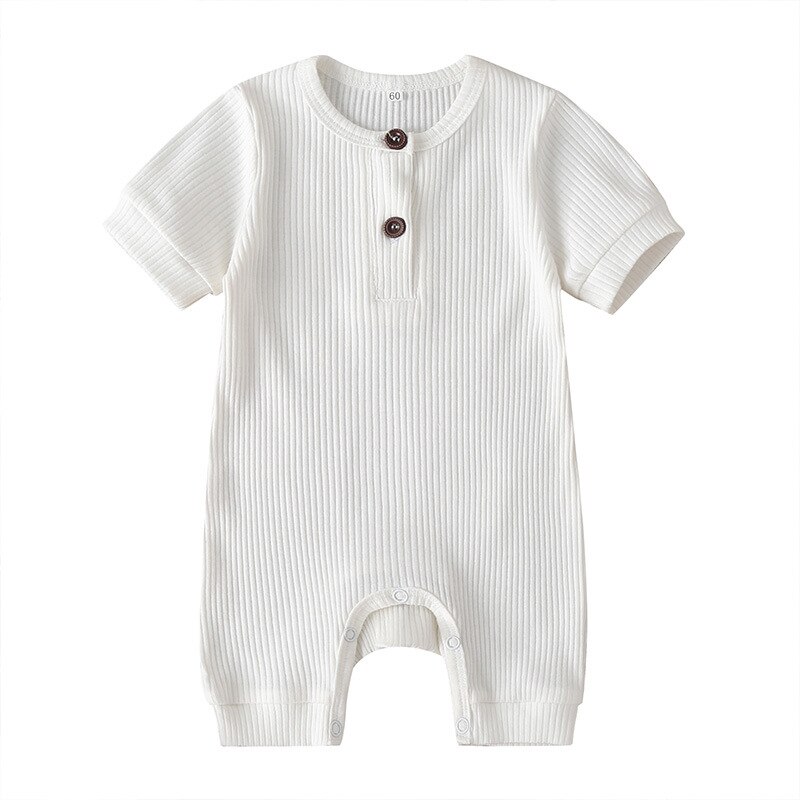 Superzachte katoenen baby rompertjes jongens korte mouwen effen newborn kleding kindersets
