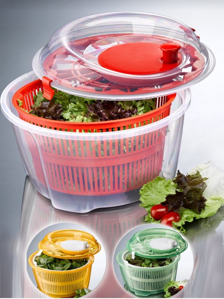Large Manual Salad Washing Spinner Drying Strainer Lettuce Vegetable Herbs Vegetable Food Dryer Household Fruit Dryer Strainer