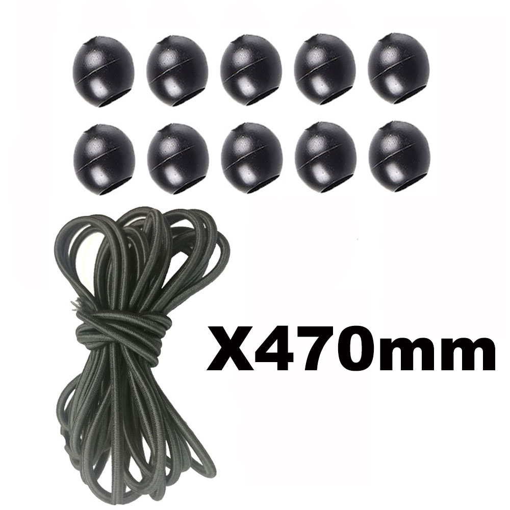 Bungee cord ball tarp canvas tarp flagpole tie cord ends shock elastic loop tie cord fixed boat pole tent accessories: 10 balls, 4.7- meter rope