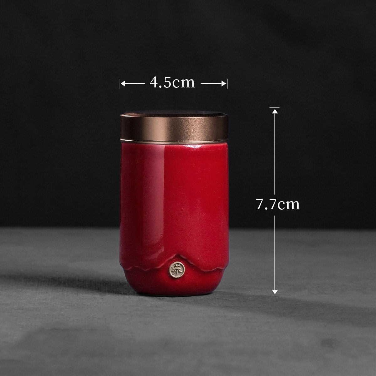 Mini keramisk lugtfri stash jar med låg bærbar rejse te opbevaringsbeholder kan high-end seks farver: Rød