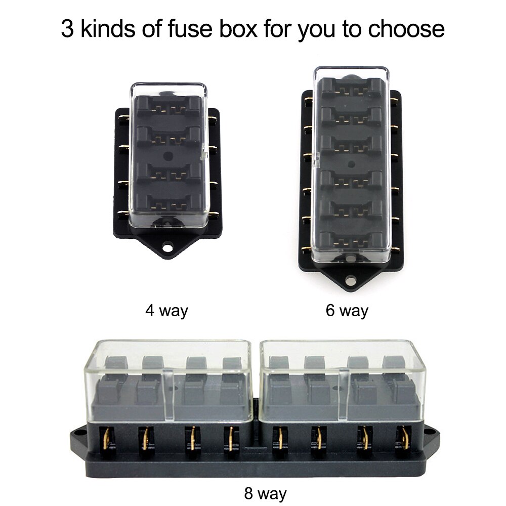 4 -suuntainen / 6 -suuntainen / 8 -suuntainen sulakekotelon pidikkeen sulakerasia 8 vakiosulakkeella kuorma -auton veneajoneuvoon 12v/24v/32v
