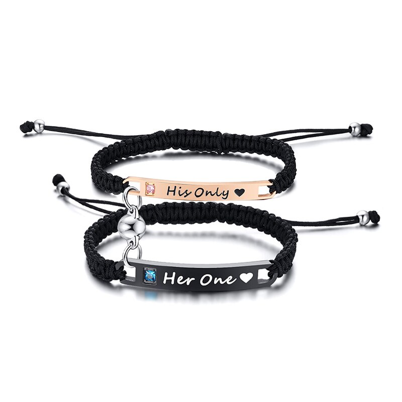 1 Paar Paar Sieraden Verstelbare Gevlochten Armband U-Lover Gevlochten Armband Voor Hem En Haar Beste Vrienden Armband Sets: style6