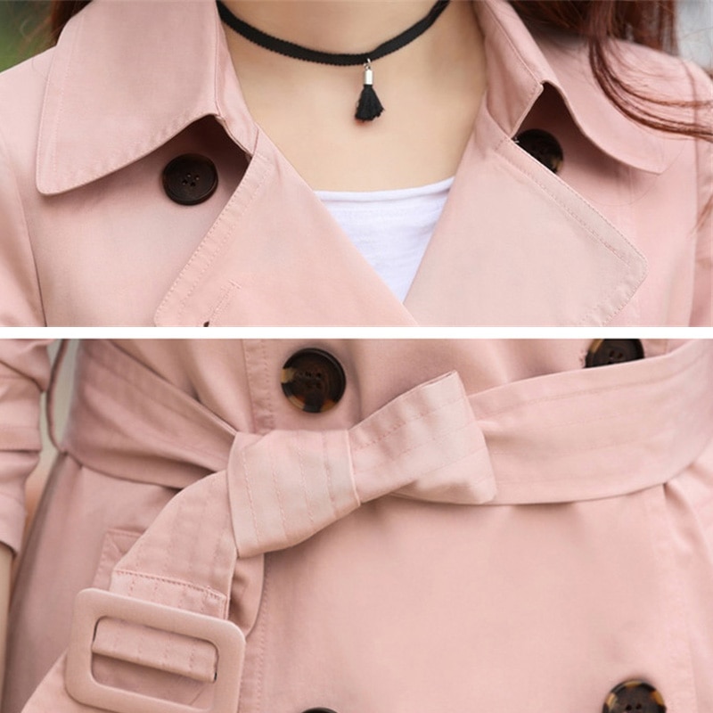 Trench-Coat printemps kaki pour femmes, Streetwear col rabattu coupe-vent, manteau croisé femme grande taille XXXL,