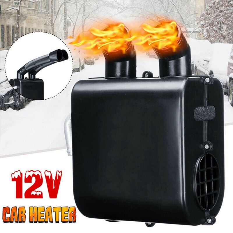 Universal 12V Car Heater Water Heating Metal Shell Portable Defroster Demister Double Vents Heater: Default Title